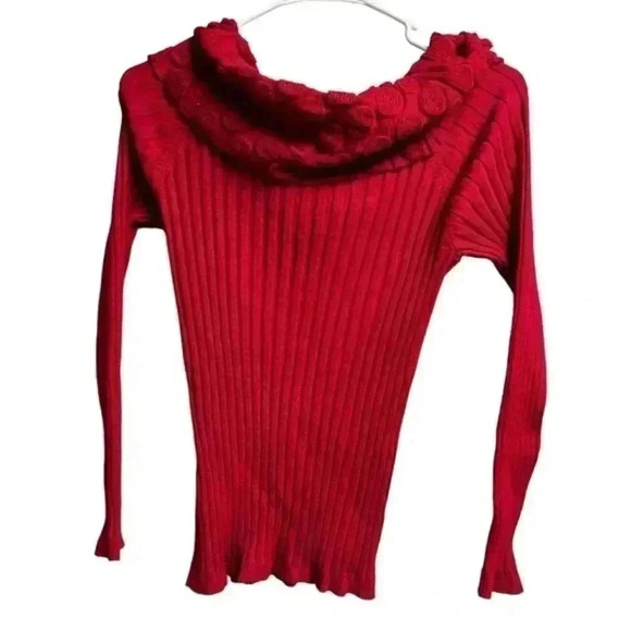 United States Sweaters Off the Shoulders Red Sweater Size‎ Medium - Picture 1 of 8